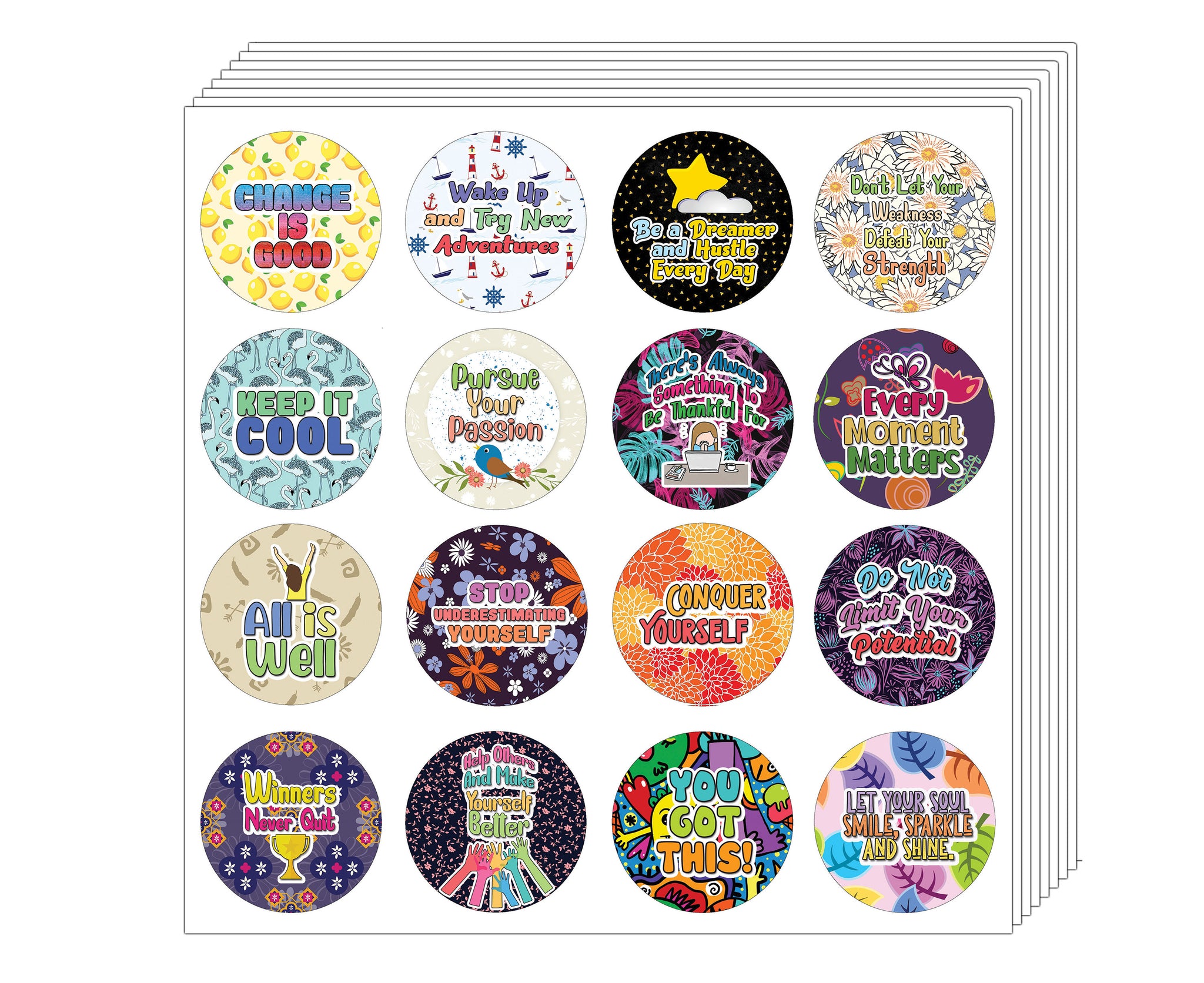 Creanoso Positive Motivational Stickers Series 3 (20-Sheet) - Premium Quality Gift Ideas for Children, Teens, & Adults for All Occasions - Stocking Stuffers Party Favor & Giveaways