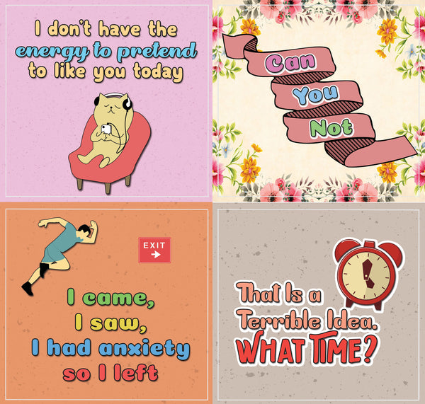 Creanoso Funny Stickers Series 1 - Sarcasm - Humorous Party Favors Sticky Cards Pack