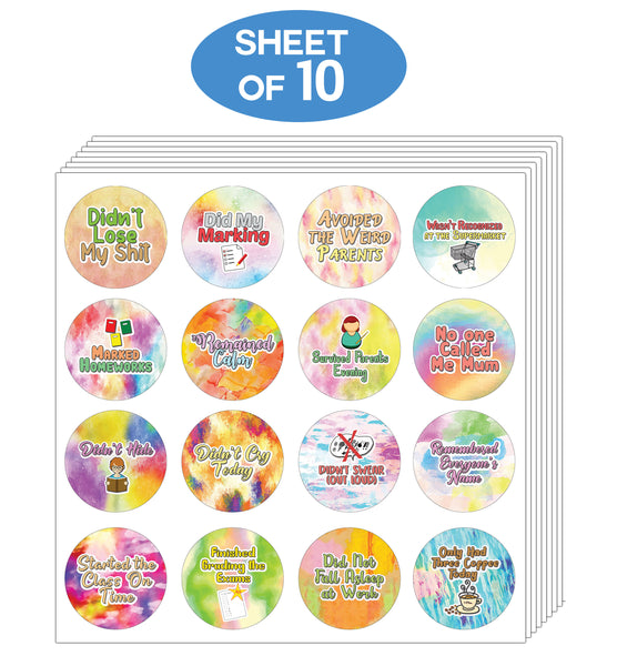 Creanoso Funny Stickers Series 4 - Teacher Reward - Amazing Party Favors Sticky Cards Pack