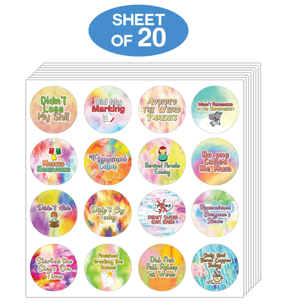 Creanoso Funny Stickers Series 4 - Teacher Reward - Amazing Party Favors Sticky Cards Pack