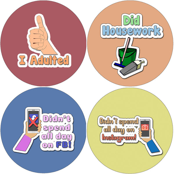 Creanoso I Adulted Stickers (20-Sheet) - Premium Quality Gift Ideas for Teens, & Adults for All Occasions - Stocking Stuffers Party Favor & Giveaways