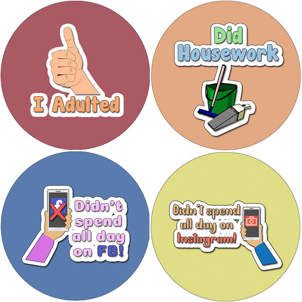 Creanoso I Adulted Stickers - Perfect Gift Set and Stocking Stuffers for All Occasions