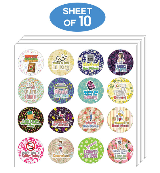 Creanoso Adulting Stickers for Women (10-Sheet) - Assorted Designs for Females - Classroom Reward Incentives for Students - Stocking Stuffers Party Favors & Giveaways for Teens & Adults