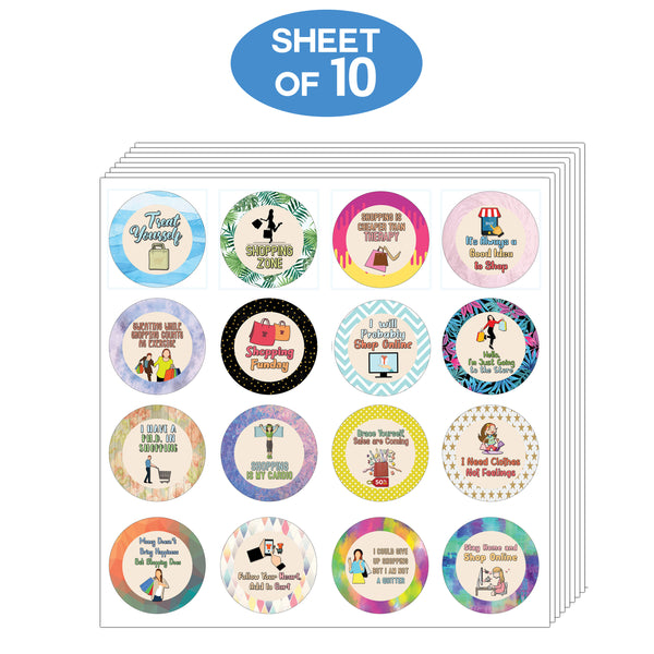 Creanoso Funny Shopping Sayings Stickers - Awesome Stocking Stuffers Gift Set