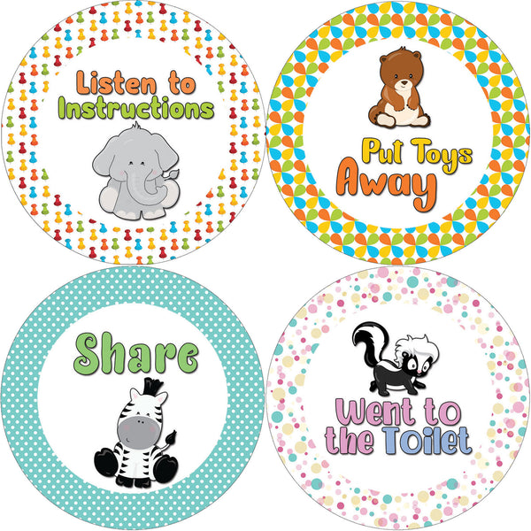 Creanoso Cute Toddler Rewards Stickers (10-Sheet) - Animal Designs for Children - Classroom Reward Incentives for Students - Stocking Stuffers Party Favors & Giveaways for Teens & Adults
