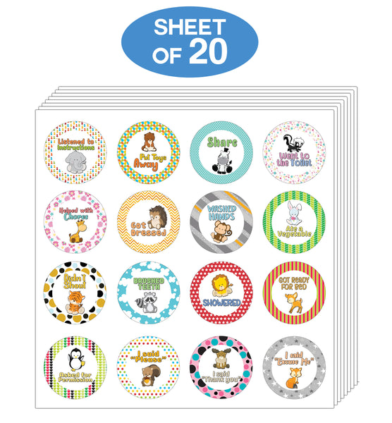 Creanoso Cute Toddler Rewards Stickers - Stocking Stuffers and Gift Set for Children
