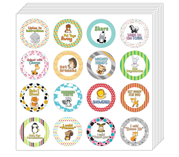 Creanoso Cute Toddler Rewards Stickers (10-Sheet) - Animal Designs for Children - Classroom Reward Incentives for Students - Stocking Stuffers Party Favors & Giveaways for Teens & Adults
