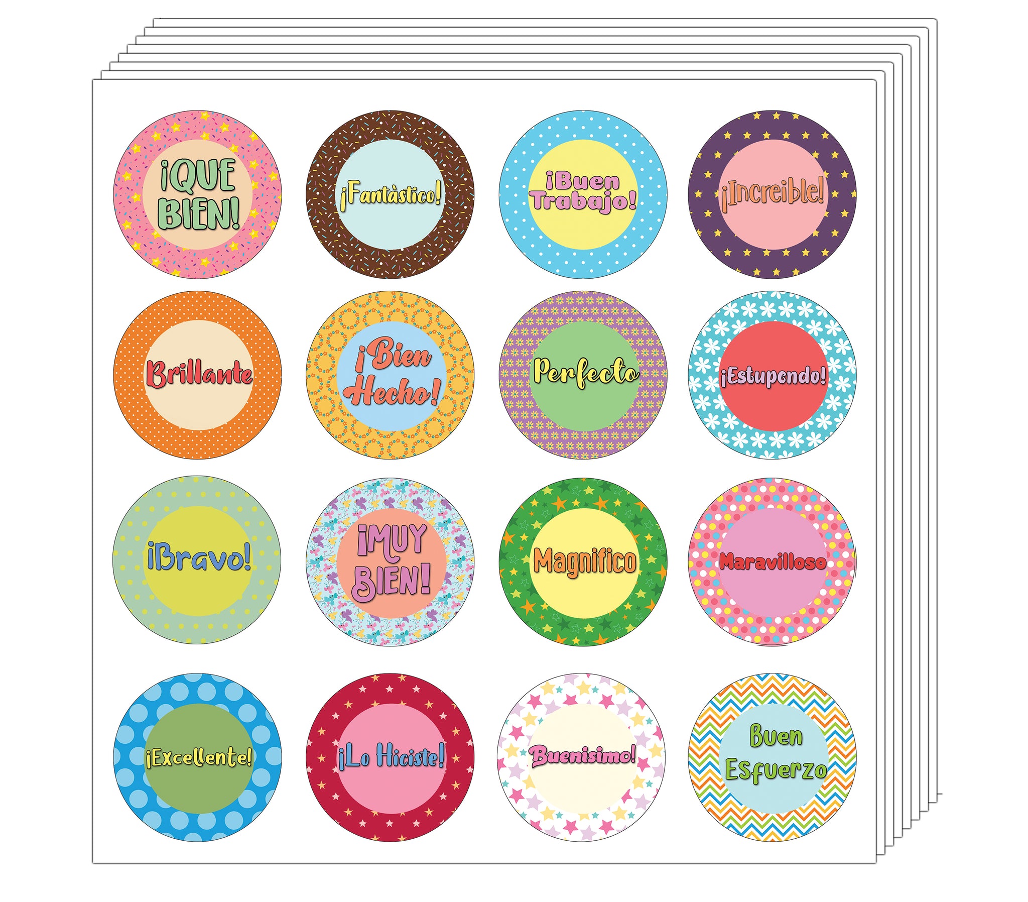 Creanoso Spanish Confetti Reward Stickers (20-Sheet) Ã¢â‚¬â€œ Total 24