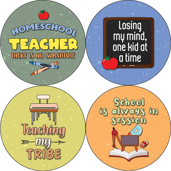 Creanoso Funny Homeschool Teacher Stickers (20-Sheet) - Premium Quality Stocking Stuffers Gift Ideas for Children, Teens, & Adults - Corporate Giveaways & Party Favors