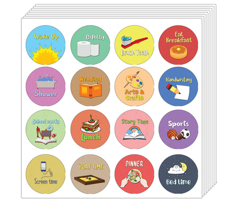 Creanoso Routine Stickers for Homeschool Kids (5-Sheet) - Stocking Stuffers Premium Quality Gift Ideas for Children, Teens, & Adults - Corporate Giveaways & Party Favors
