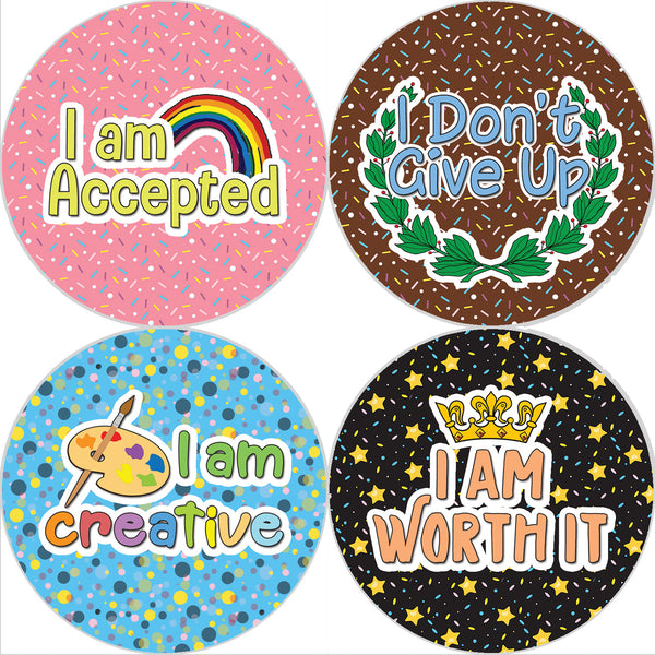 Creanoso Confetti Positive Sayings Series 2 (5-Sheet) - Stocking Stuffers Premium Quality Gift Ideas for Children, Teens, & Adults - Corporate Giveaways & Party Favors