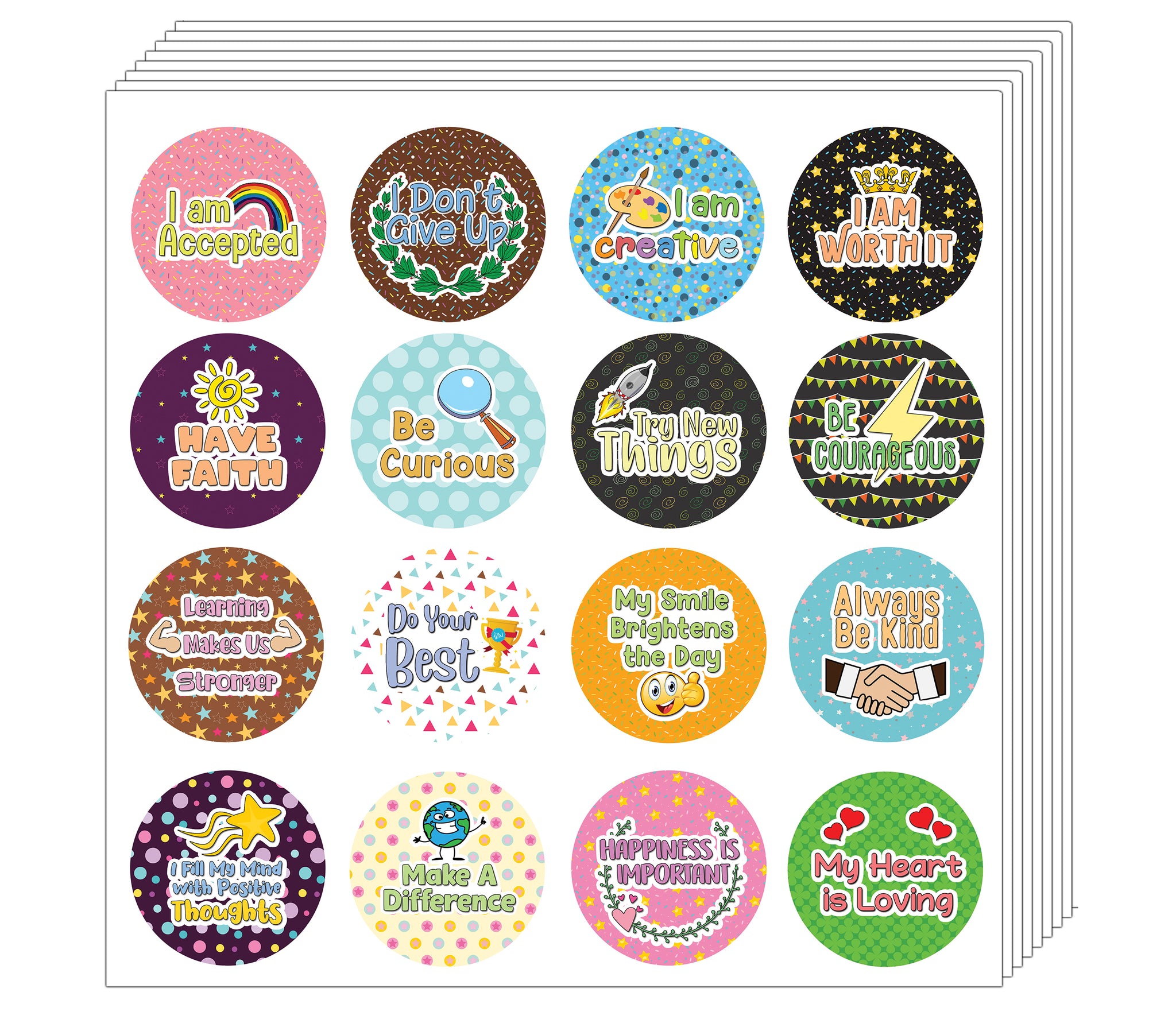 Creanoso Confetti Positive Sayings Series 2 (20-Sheet) - Premium Quality Gift Ideas for Children, Teens, & Adults for All Occasions - Stocking Stuffers Party Favor & Giveaways