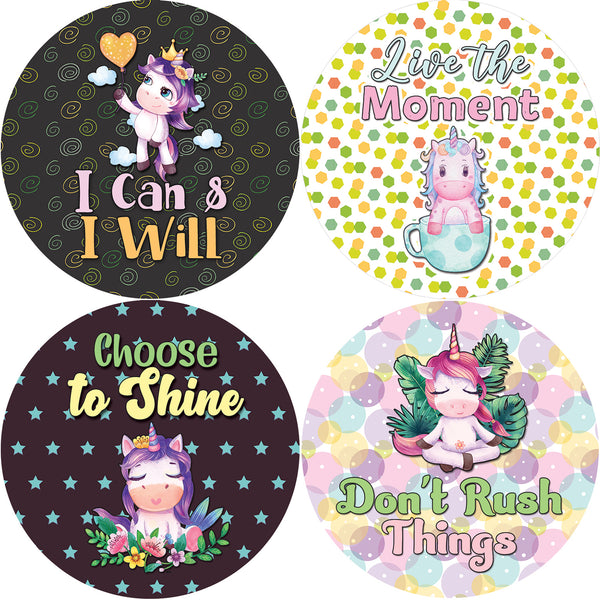 Creanoso Unicorn Stickers Series 1 - Motivational (5-Sheet) - Stocking Stuffers Premium Quality Gift Ideas for Children, Teens, Adults - Giveaways for Every Occasions & Party Favors