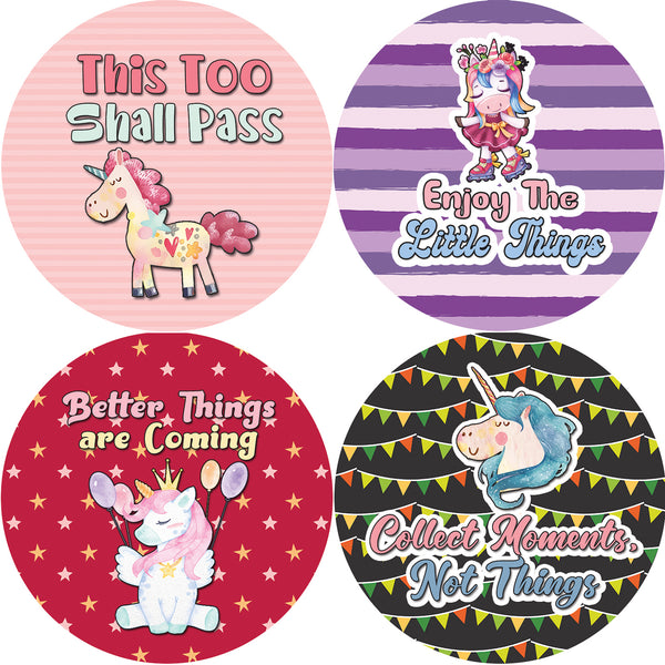 Creanoso Unicorn Stickers Series 1 - Motivational (5-Sheet) - Stocking Stuffers Premium Quality Gift Ideas for Children, Teens, Adults - Giveaways for Every Occasions & Party Favors