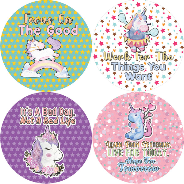 Creanoso Unicorn Stickers Series 1 - Motivational (5-Sheet) - Stocking Stuffers Premium Quality Gift Ideas for Children, Teens, Adults - Giveaways for Every Occasions & Party Favors