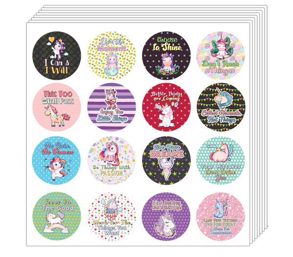Creanoso Unicorn Stickers Series 1 - Motivational (10-Sheet) - Classroom Reward Incentives for Students and Children - Stocking Stuffers Party Favors & Giveaways for Teens & Adults