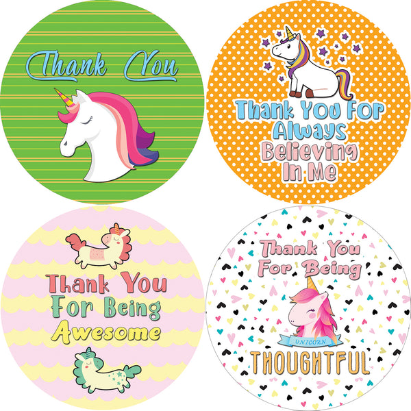 Creanoso Unicorn Stickers Series 2 - Thank You (20-Sheet) - Premium Quality Gift Ideas for Children, Teens, & Adults for All Occasions - Stocking Stuffers Party Favor & Giveaways