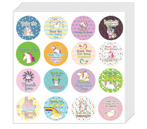Creanoso Unicorn Stickers Series 2 - Thank You (20-Sheet) - Premium Quality Gift Ideas for Children, Teens, & Adults for All Occasions - Stocking Stuffers Party Favor & Giveaways