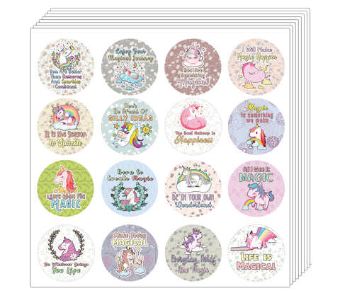 Creanoso Unicorn Stickers Series 3 - Magical (5-Sheet) - Stocking Stuffers Premium Quality Gift Ideas for Children, Teens, & Adults - Corporate Giveaways & Party Favors