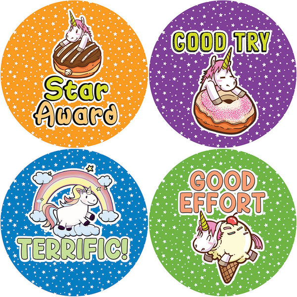 Creanoso Unicorn Stickers Series 4 - Classroom Rewards (5-Sheet) - Stocking Stuffers Premium Quality Gift Ideas for Children, Teens, & Adults - Corporate Giveaways & Party Favors