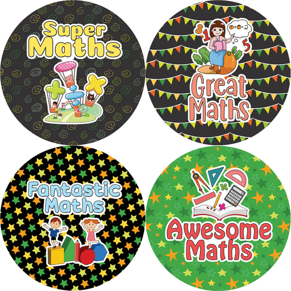Creanoso Maths Award Stickers (10-Sheet) - Classroom Reward Incentives for Students and Children - Stocking Stuffers Party Favors & Giveaways for Teens & Adults