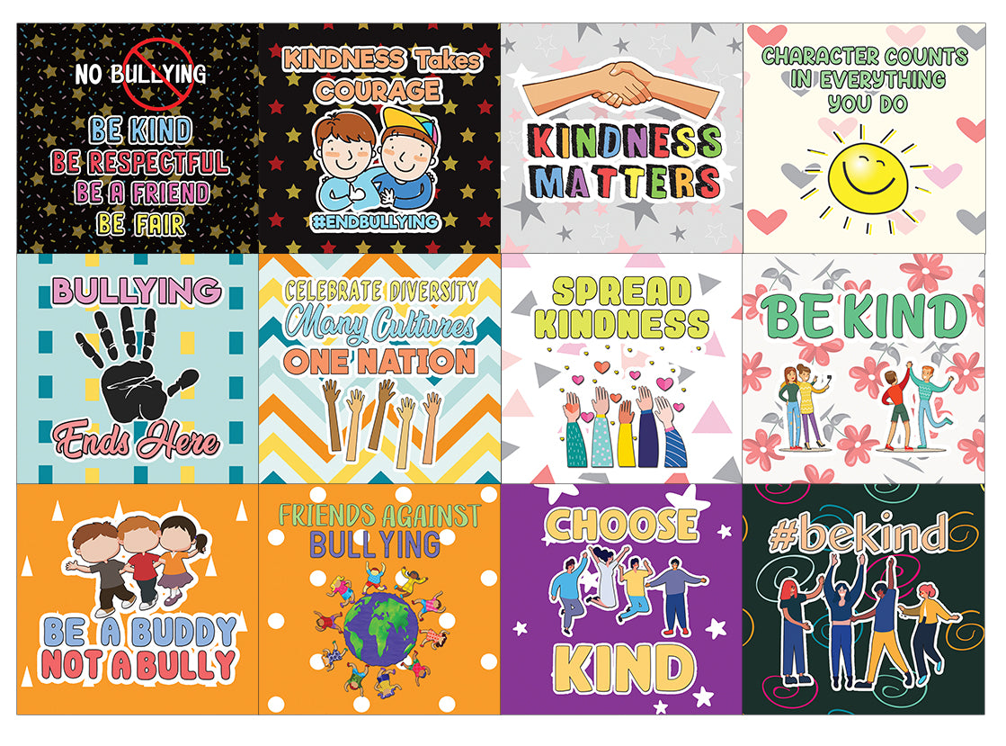 Creanoso Anti-Bullying Stickers Series 2 (5-Sheet) - Stocking Stuffers Premium Quality Gift Ideas for Children, Teens, & Adults - Corporate Giveaways & Party Favors