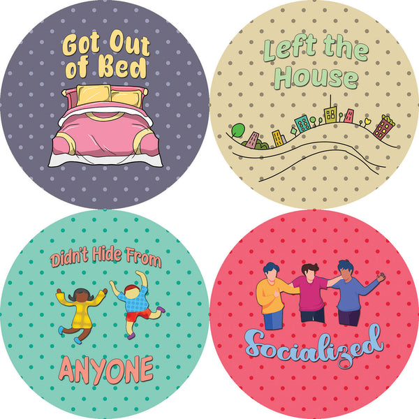 Creanoso Anxiety Rewards Stickers (20-Sheet) - Premium Quality Gift Ideas for Children, Teens, & Adults for All Occasions - Stocking Stuffers Party Favor & Giveaways