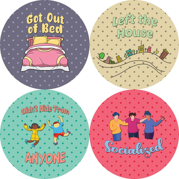 Creanoso Anxiety Rewards Stickers (5-Sheet) - Stocking Stuffers Premium Quality Gift Ideas for Children, Teens, & Adults - Corporate Giveaways & Party Favors
