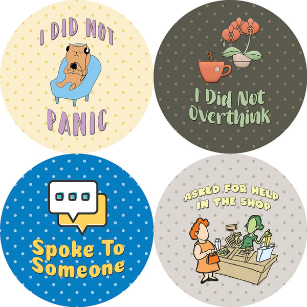 Creanoso Anxiety Rewards Stickers (20-Sheet) - Premium Quality Gift Ideas for Children, Teens, & Adults for All Occasions - Stocking Stuffers Party Favor & Giveaways