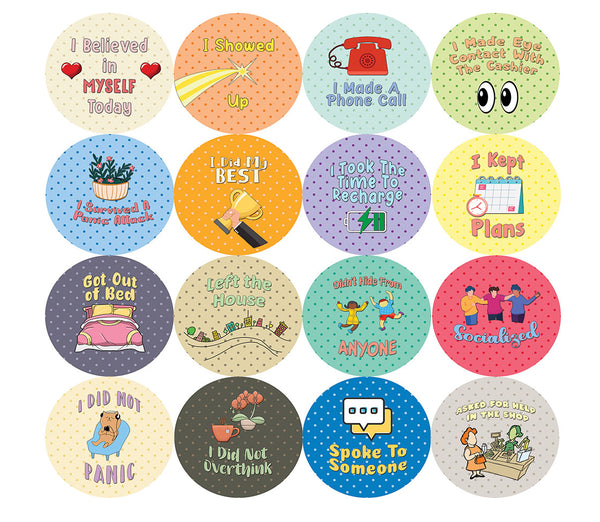 Creanoso Anxiety Rewards Stickers (20-Sheet) - Premium Quality Gift Ideas for Children, Teens, & Adults for All Occasions - Stocking Stuffers Party Favor & Giveaways