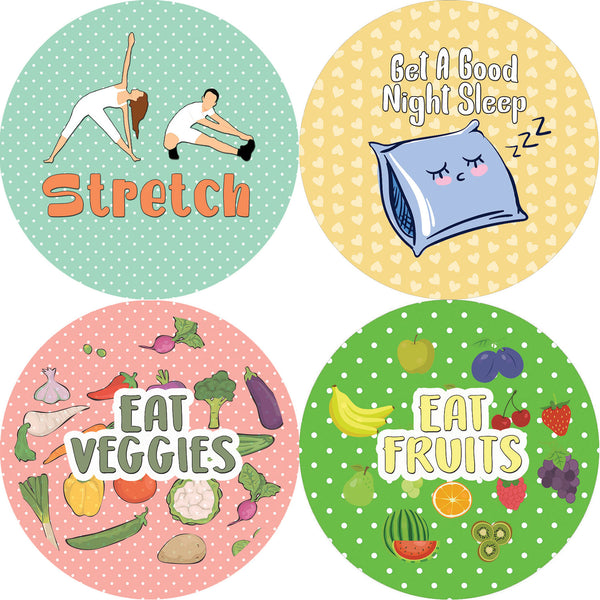 Health and Wellness Stickers (20-Sheet)