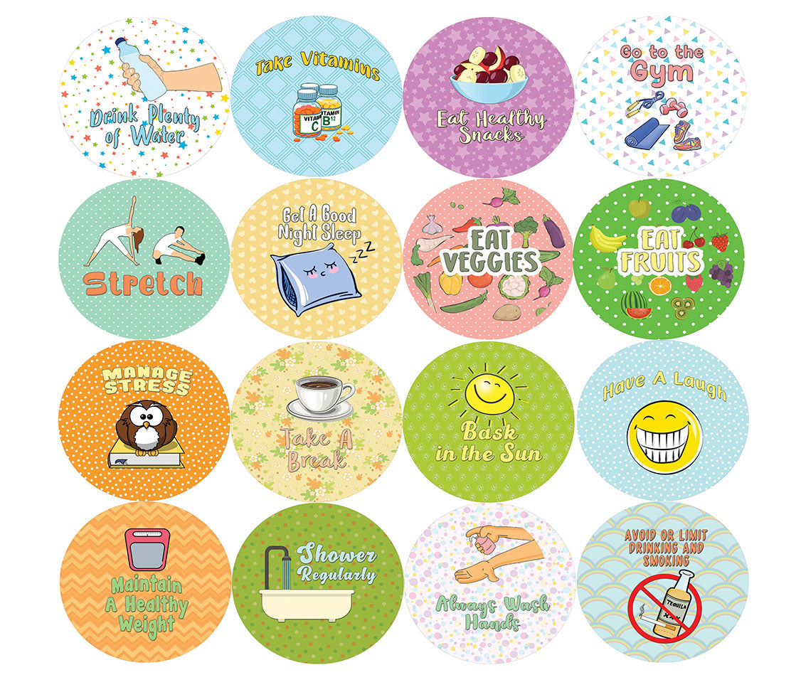 Health and Wellness Stickers (20-Sheet)