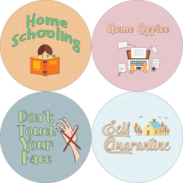 Friendly Quarantine Reminder Stickers (5 -Sheet)