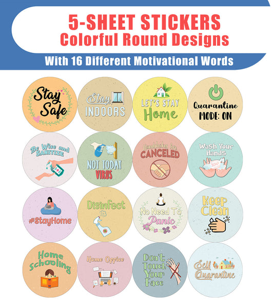 Friendly Quarantine Reminder Stickers (5 -Sheet)