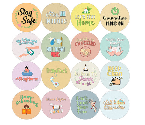 Friendly Quarantine Reminder Stickers (5 -Sheet)