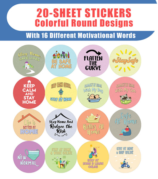 Stay at Home Reminder Stickers (20-Sheet)