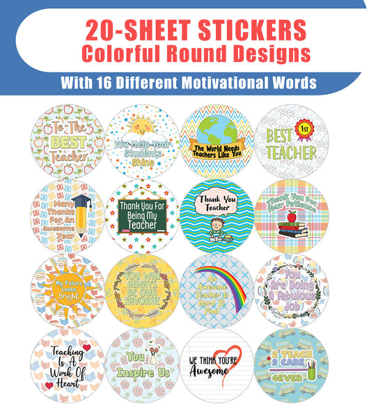 Teacher Appreciation Stickers (20-sheet)