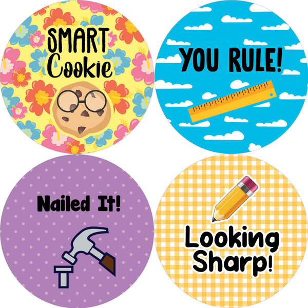 Children Class Award Stickers - Food Puns (5-Sheet)