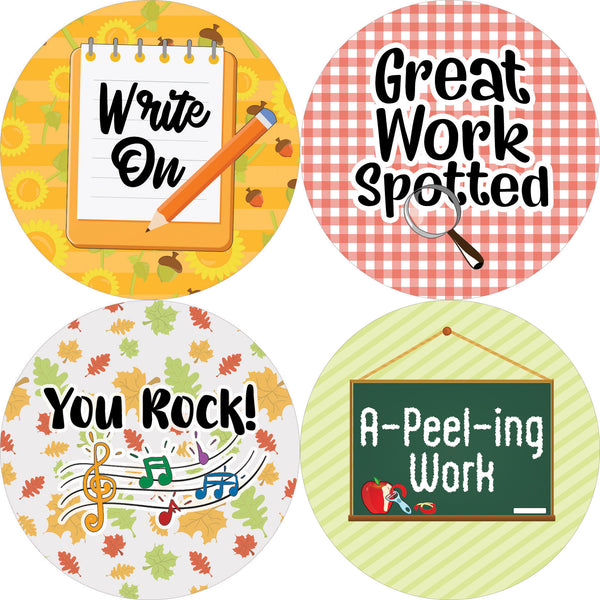 Children Class Award Stickers - Food Puns (20-Sheet)