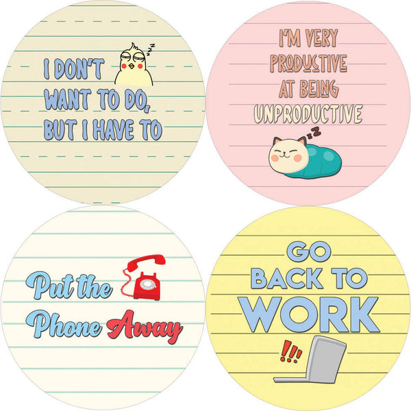 Creanoso Sarcastic Productivity Stickers (5-Sheet) - Stocking Stuffers Premium Quality Gift Ideas for Children, Teens, & Adults - Corporate Giveaways & Party Favors