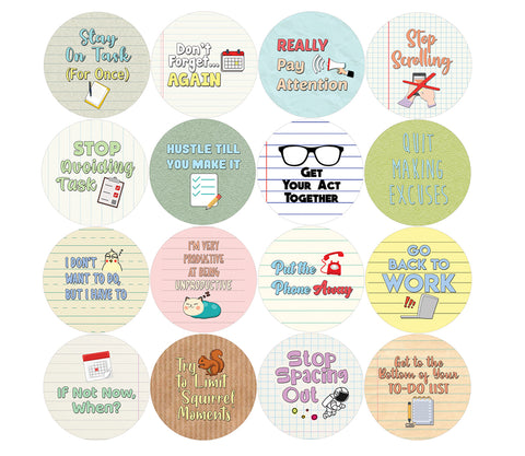 Creanoso Sarcastic Productivity Stickers (5-Sheet) - Stocking Stuffers Premium Quality Gift Ideas for Children, Teens, & Adults - Corporate Giveaways & Party Favors