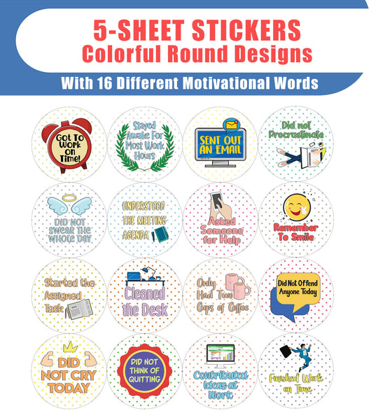 Creanoso Work Merit Rewards Stickers (5-Sheet) - Stocking Stuffers Premium Quality Gift Ideas for Children, Teens, & Adults - Corporate Giveaways & Party Favors