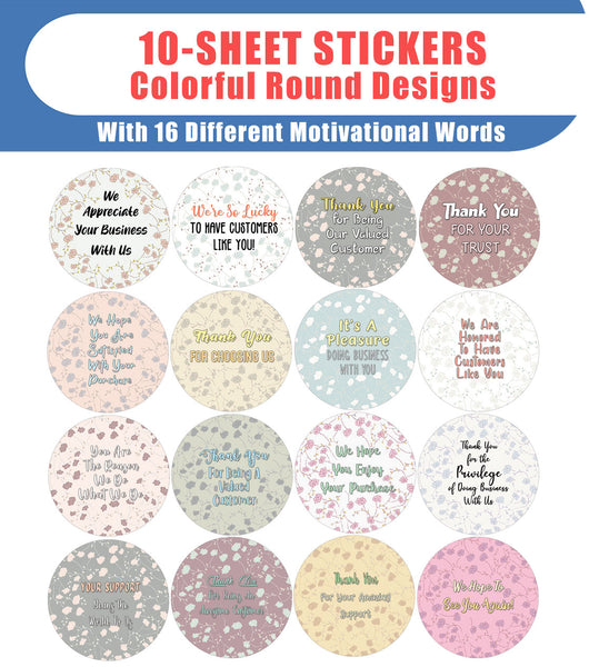 Creanoso Small Business Appreciation Stickers (10-Sheet) - Reward Incentives for Students and Children - Stocking Stuffers Party Favors & Giveaways for Teens & Adults