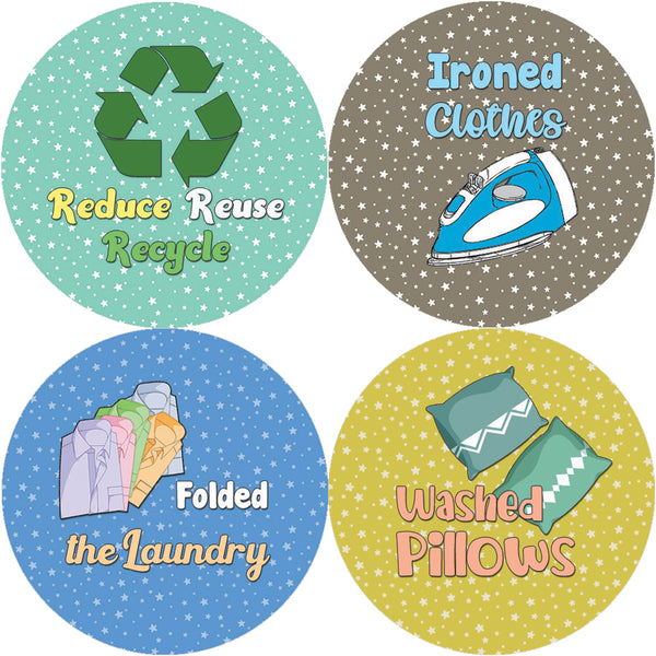 Creanoso Cleaning Duty Rewards Stickers (5-Sheet) - Stocking Stuffers Premium Quality Gift Ideas for Children, Teens, & Adults - Corporate Giveaways & Party Favors