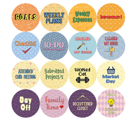 Creanoso Productive Diary Stickers (5-Set) -Stocking Stuffers Premium Quality Gift Ideas for Children, Teens, & Adults - Corporate Giveaways & Party Favors