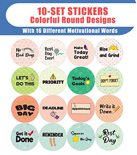 Creanoso Daily Planner Productivity Stickers (10-Set) - Reward Incentives for Students and Children - Stocking Stuffers Party Favors & Giveaways for Teens & Adults