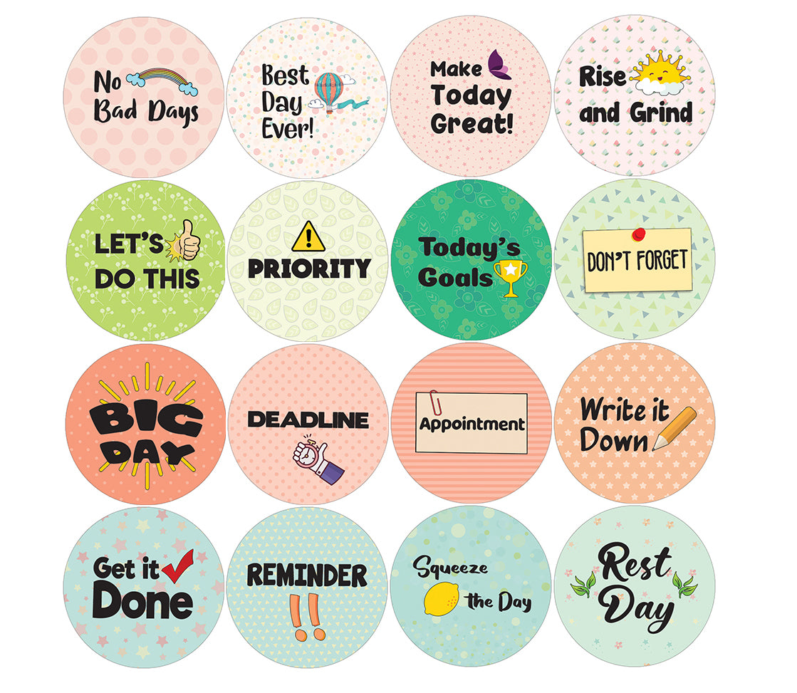 Creanoso Daily Planner Productivity Stickers (5-Set) - Stocking Stuffers Premium Quality Gift Ideas for Children, Teens, & Adults - Corporate Giveaways & Party Favors