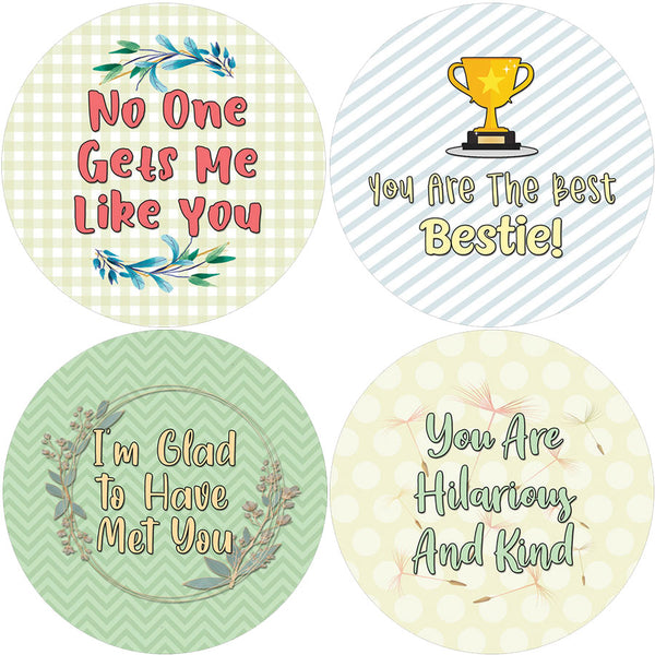 Creanoso Friend Acknowledgement Stickers (10-Sheet) - Classroom Reward Incentives for Students and Children - Stocking Stuffers Party Favors & Giveaways for Teens & Adults