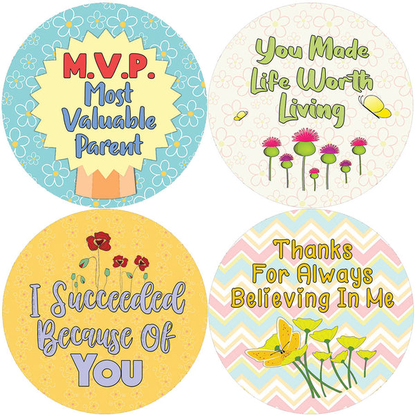 Creanoso Parents Appreciation Stickers (20-Sheet) - Premium Quality Gift Ideas for Children, Teens, & Adults for All Occasions - Stocking Stuffers Party Favor & Giveaways