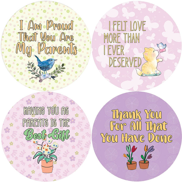 Creanoso Parents Appreciation Stickers (20-Sheet) - Premium Quality Gift Ideas for Children, Teens, & Adults for All Occasions - Stocking Stuffers Party Favor & Giveaways